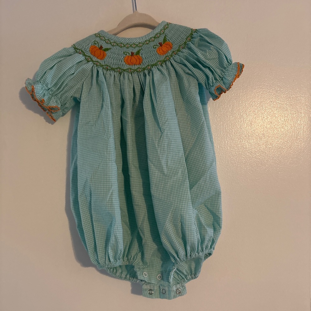 24m pumpkin bubble romper